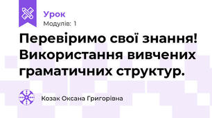 Перевіримо свої знання! Використання вивчених граматичних структур.