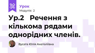 Ур.2   Речення з кількома рядами однорідних членів. 