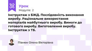 Інструктаж з БЖД. Послідовність виконання виробу. Раціональне використання матеріалів майбутнього виробу. Вимоги до готового виробу. Виготовлення виробу. Інструктаж з ТБ.