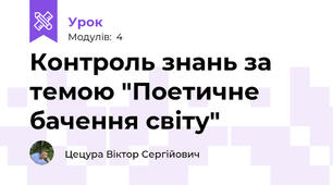 Контроль знань за темою "Поетичне бачення світу"