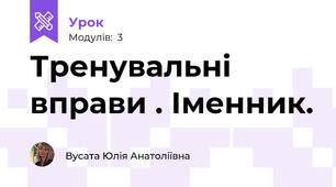 Тренувальні вправи . Іменник.
