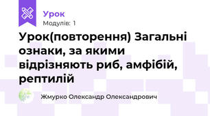 Урок(повторення) Загальні ознаки, за якими відрізняють риб, амфібій, рептилій