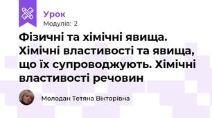 Фізичні та хімічні явища. Хімічні властивості та явища, що їх супроводжують. Хімічні властивості речовин