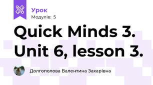 Quick Minds 3. Unit 6, lesson 3.
