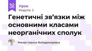 Генетичні зв’язки між основними класами неорганічних сполук 