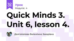 Quick Minds 3. Unit 6, lesson 4.