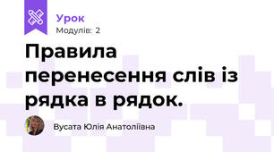 Правила перенесення слів із рядка в рядок.