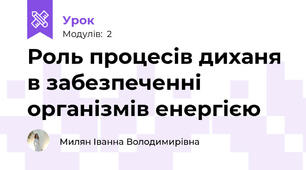 Роль процесів диханя в забезпеченні організмів енергією