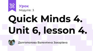 Quick Minds 4. Unit 6, lesson 4.
