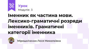 Іменник як частина мови. Лексико-граматичні розряди іменників. Граматичні категорії іменника