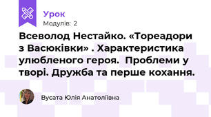 Всеволод Нестайко. «Тореадори з Васюківки» . Характеристика улюбленого героя.  Проблеми у творі. Дружба та перше кохання.