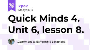 Quick Minds 4. Unit 6, lesson 8.