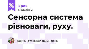 Сенсорна система рівноваги, руху.