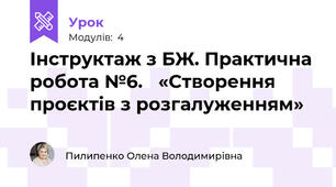 Інструктаж з БЖ. Практична робота №6.   «Створення проєктів з розгалуженням»