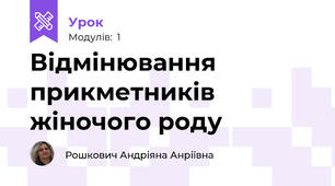 Відмінювання  прикметників жіночого роду 