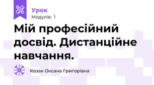 Мій професійний досвід. Дистанційне навчання.