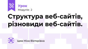 Структура веб-сайтів, різновиди веб-сайтів. 