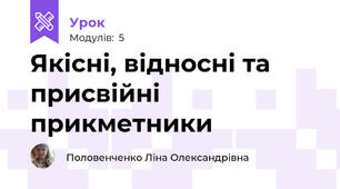 Якісні, відносні та присвійні прикметники