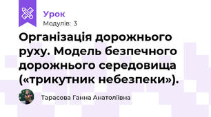 Організація дорожнього руху. Модель безпечного дорожнього середовища («трикутник небезпеки»). 