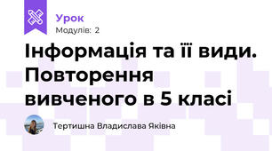 Інформація та її види. Повторення вивченого в 5 класі