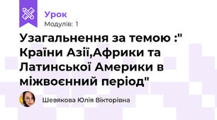 Узагальнення за темою :" Країни Азії,Африки та Латинської Америки в міжвоєнний період"