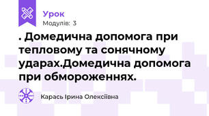 . Домедична допомога при тепловому та сонячному ударах.Домедична допомога при обмороженнях. 
