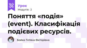 Поняття «подія» (event). Класифікація подієвих ресурсів.