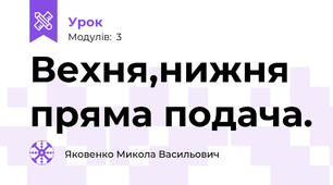 Вехня,нижня пряма подача.