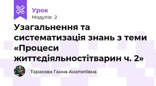 Узагальнення та систематизація знань з теми «Процеси життєдіяльностітварин ч. 2»