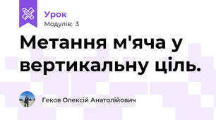 Метання м'яча у вертикальну ціль.