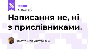   Написання не, ні з прислівниками.