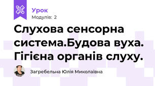Слухова сенсорна система.Будова вуха. Гігієна органів слуху.