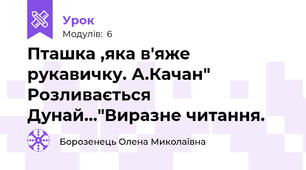 Пташка ,яка в'яже рукавичку. А.Качан" Розливається Дунай..."Виразне читання.