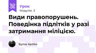Види правопорушень. Поведінка підлітків у разі затримання міліцією.