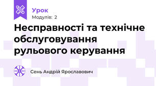 Несправності та технічне обслуговування рульового керування 
