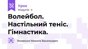 Волейбол. Настільний теніс. Гімнастика.