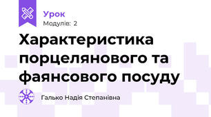 Характеристика порцелянового та фаянсового посуду