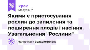 Якими є пристосування рослин до запилення та поширення плодів і насіння. Узагальнення "Рослини"