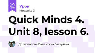 Quick Minds 4. Unit 8, lesson 6.