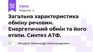 Загальна характеристика обміну речовин. Енергетичний обмін та його етапи. Синтез АТФ.