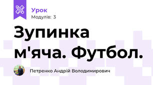Зупинка м'яча. Футбол.