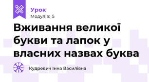 Вживання великої букви та лапок у власних назвах буква  