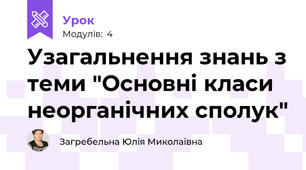 Узагальнення знань з теми "Основні класи неорганічних сполук"