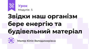 Звідки наш організм бере енергію та будівельний матеріал