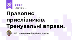 Правопис прислівників. Тренувальні вправи.