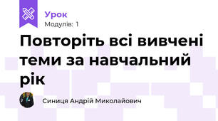 Повторіть всі вивчені теми за навчальний рік