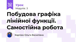 Побудова графіка лінійної функції. Самостійна робота