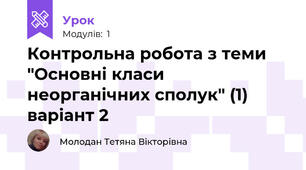 Контрольна робота з теми "Основні класи неорганічних сполук" (1) варіант 2