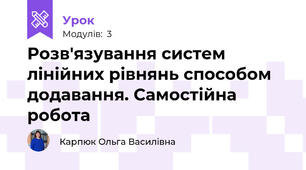 Розв'язування систем лінійних рівнянь способом додавання. Самостійна робота