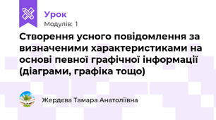Створення усного повідомлення за визначеними характеристиками на основі певної графічної інформації (діаграми, графіка тощо)